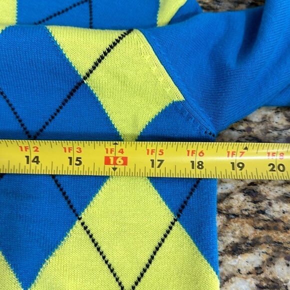 LaVane Cotton Blend Argyle Print V-neck Pullover Sweater Size S - Picture 6 of 9